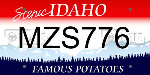 MZS776 Idaho License Plate