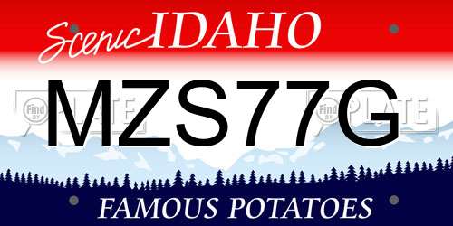 MZS77G Idaho License Plate