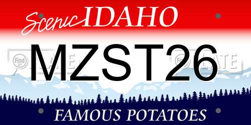 MZST26 Idaho License Plate