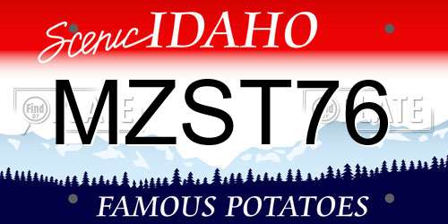 MZST76 Idaho License Plate