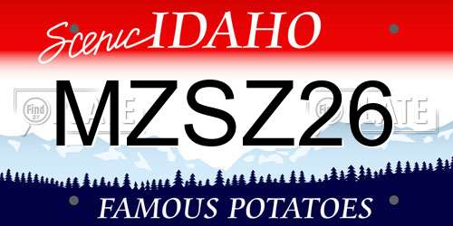 MZSZ26 Idaho License Plate