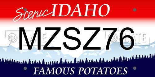 MZSZ76 Idaho License Plate