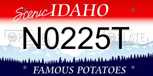 N0225T Idaho License Plate