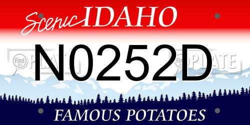 N0252D Idaho License Plate