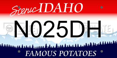 N025DH Idaho License Plate