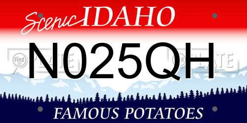N025QH Idaho License Plate