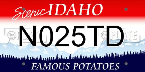 N025TD Idaho License Plate