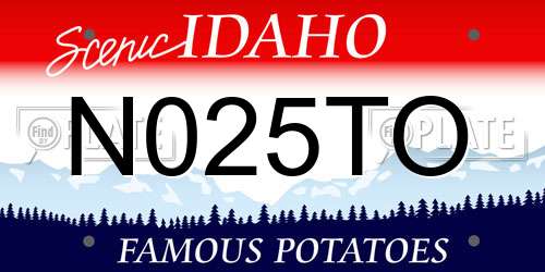 N025TO Idaho License Plate