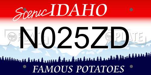 N025ZD Idaho License Plate