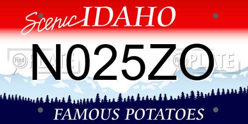 N025ZO Idaho License Plate