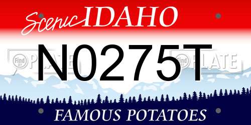 N0275T Idaho License Plate