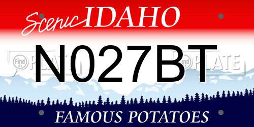 N027BT Idaho License Plate