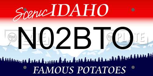 N02BTO Idaho License Plate