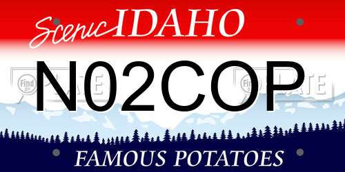 N02COP Idaho License Plate