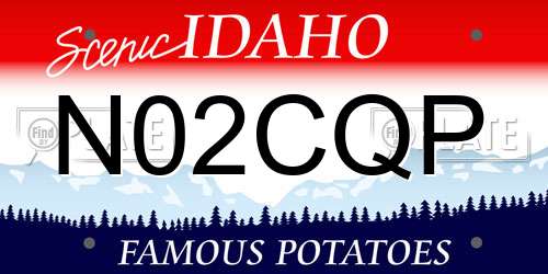 N02CQP Idaho License Plate