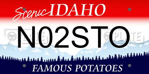 N02STO Idaho License Plate