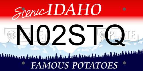 N02STQ Idaho License Plate