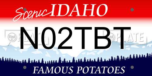 N02TBT Idaho License Plate