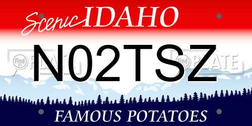 N02TSZ Idaho License Plate