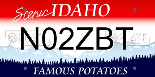 N02ZBT Idaho License Plate