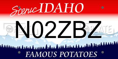 N02ZBZ Idaho License Plate