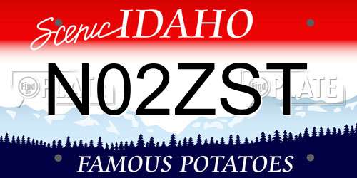 N02ZST Idaho License Plate
