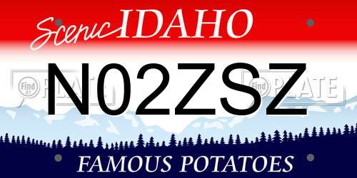 N02ZSZ Idaho License Plate