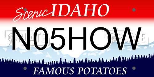 N05HOW Idaho License Plate
