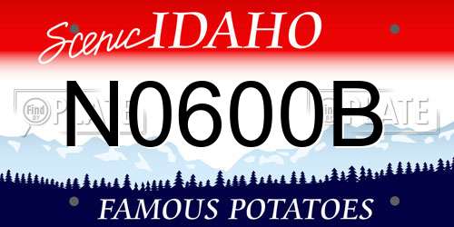 N0600B Idaho License Plate