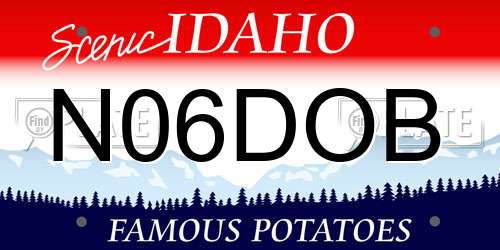 N06DOB Idaho License Plate