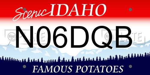 N06DQB Idaho License Plate