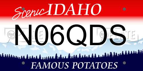 N06QDS Idaho License Plate