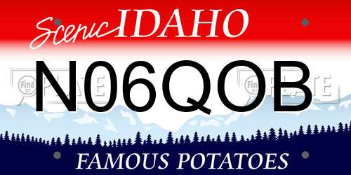 N06QOB Idaho License Plate