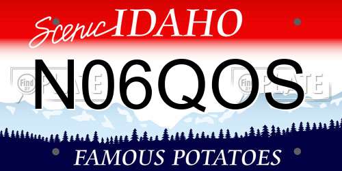 N06QOS Idaho License Plate