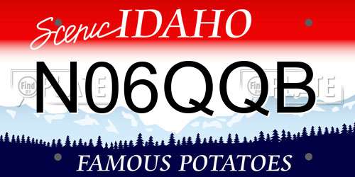 N06QQB Idaho License Plate