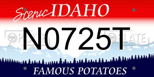 N0725T Idaho License Plate