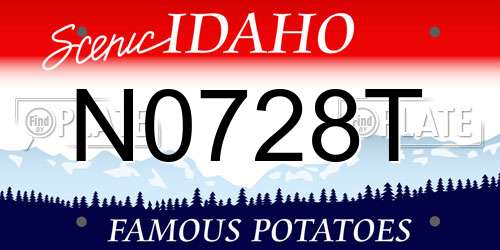 N0728T Idaho License Plate