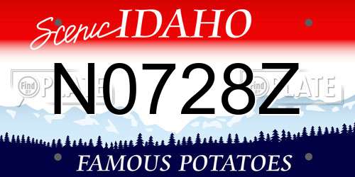 N0728Z Idaho License Plate