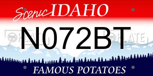 N072BT Idaho License Plate