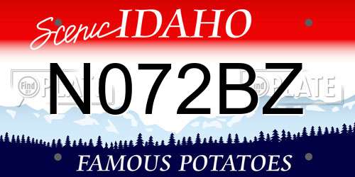 N072BZ Idaho License Plate