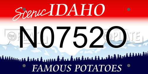 N0752O Idaho License Plate