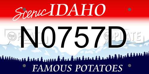 N0757D Idaho License Plate