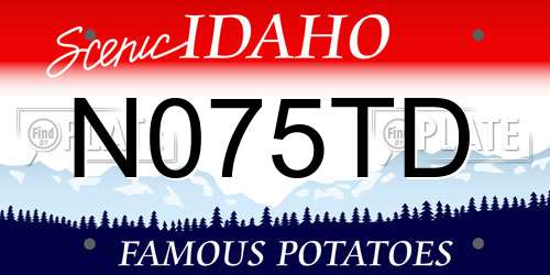 N075TD Idaho License Plate