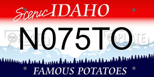 N075TO Idaho License Plate