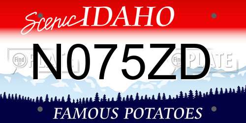 N075ZD Idaho License Plate