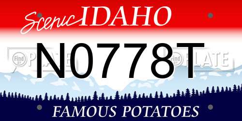 N0778T Idaho License Plate