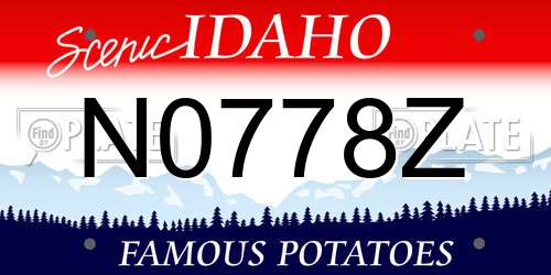 N0778Z Idaho License Plate