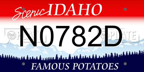 N0782D Idaho License Plate