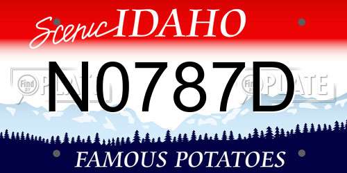 N0787D Idaho License Plate