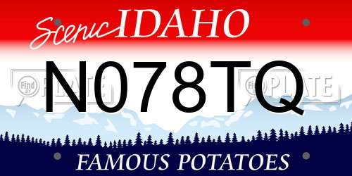 N078TQ Idaho License Plate